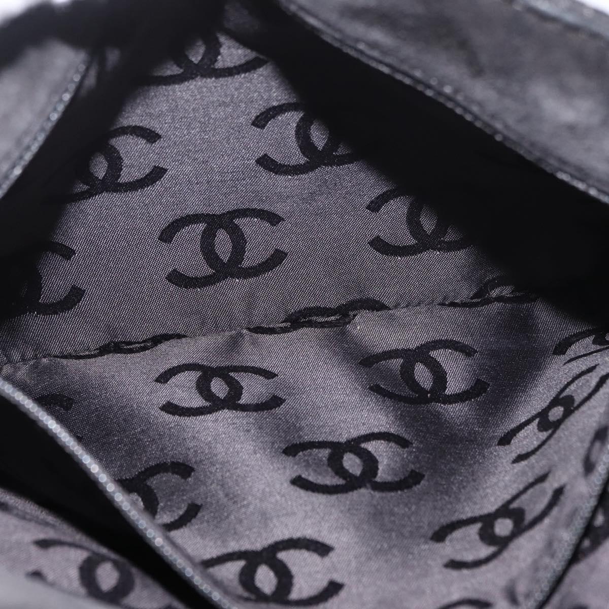 CHANEL Wild Stitch Chain Shoulder Bag Suede Black Gold CC Auth bs34950A