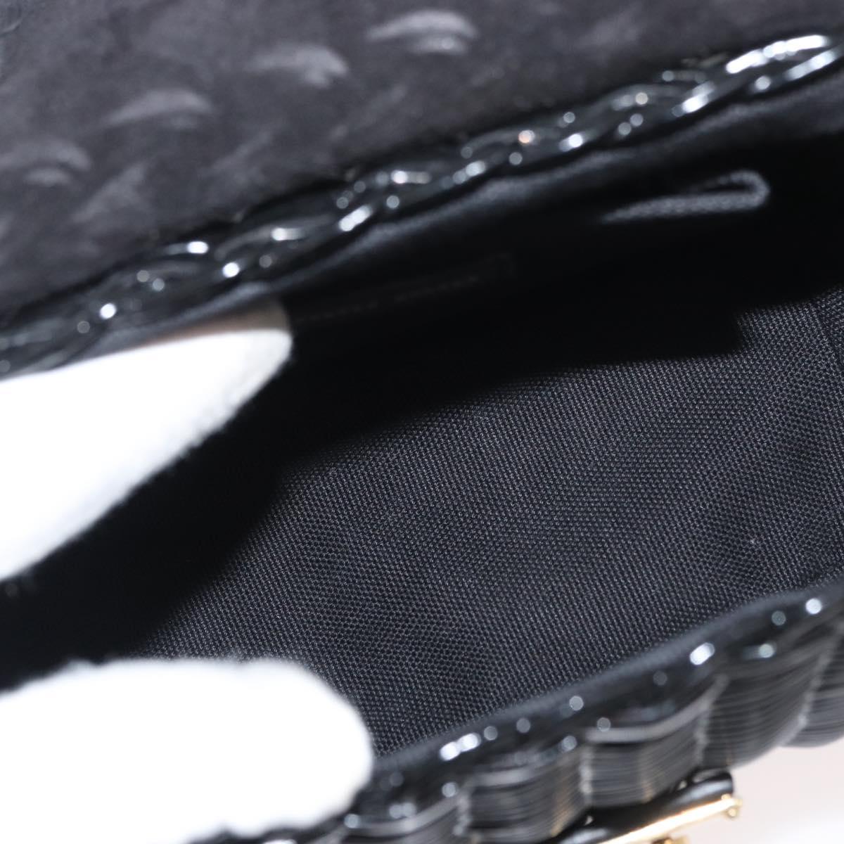 Miu Miu Shoulder Bag Straw Black Gold Auth bs34953V