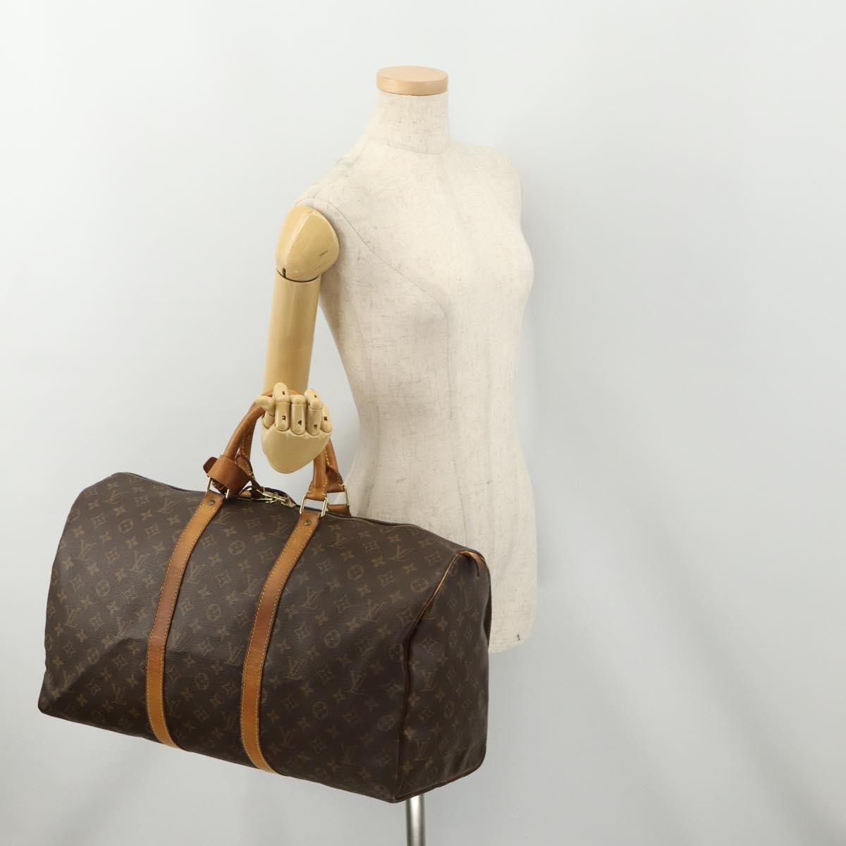 LOUIS VUITTON Monogram Keepall 50 Boston Bag M41426 LV Auth bs34957