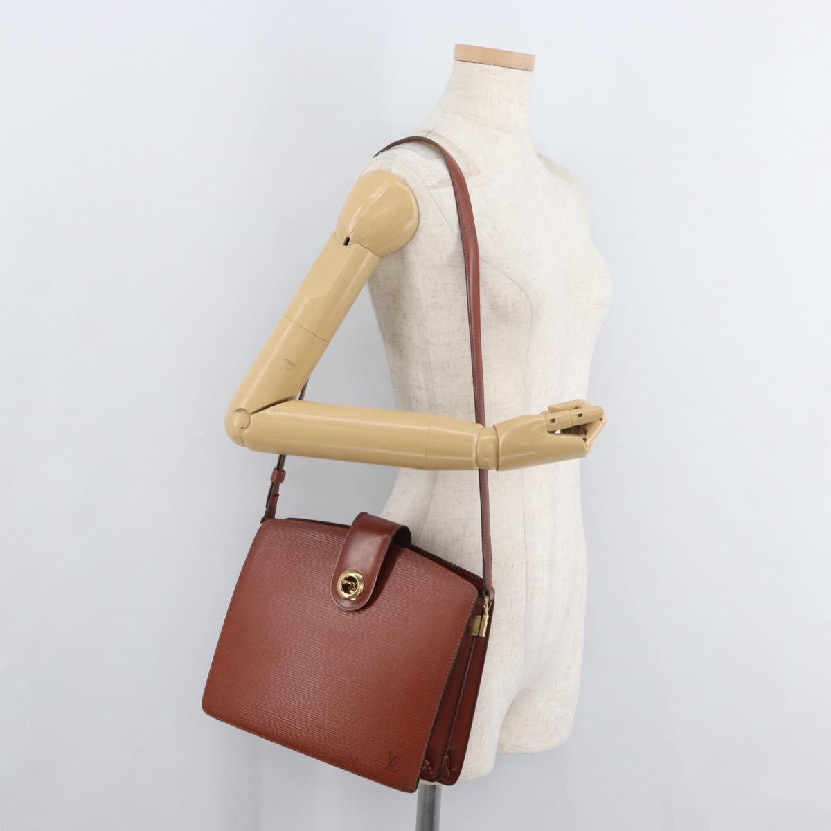 LOUIS VUITTON Epi Capuchin Shoulder Bag Brown M52343 LV Auth bs34963