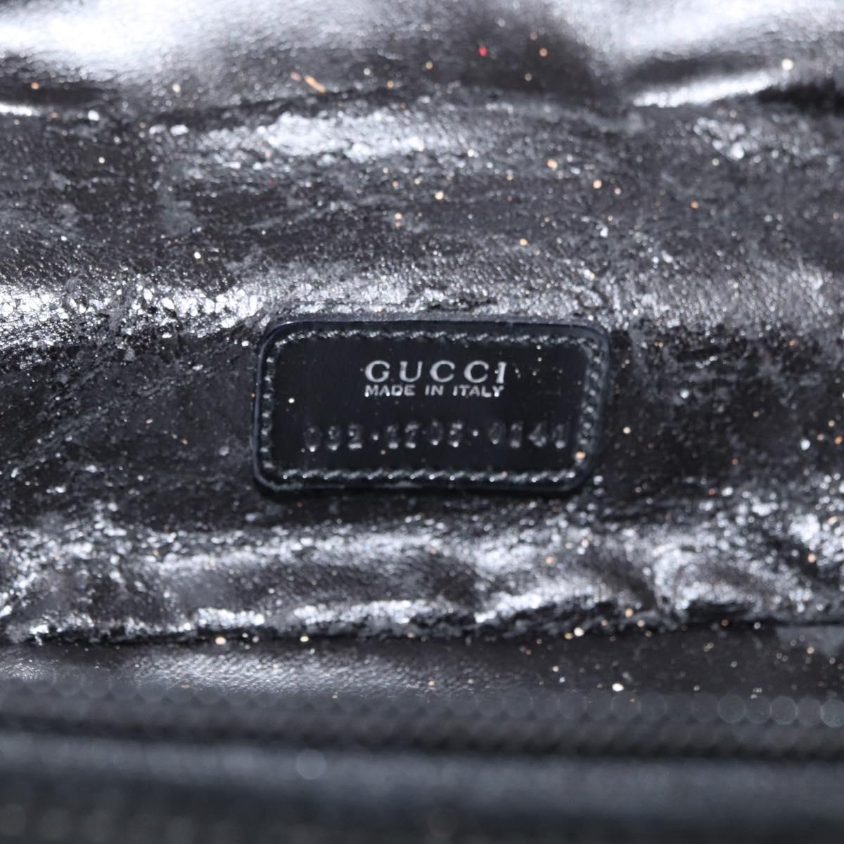 GUCCI Horsebit Vanity Bag Hand Bag Suede Black Silver 032 1705 0141 Auth bs34967