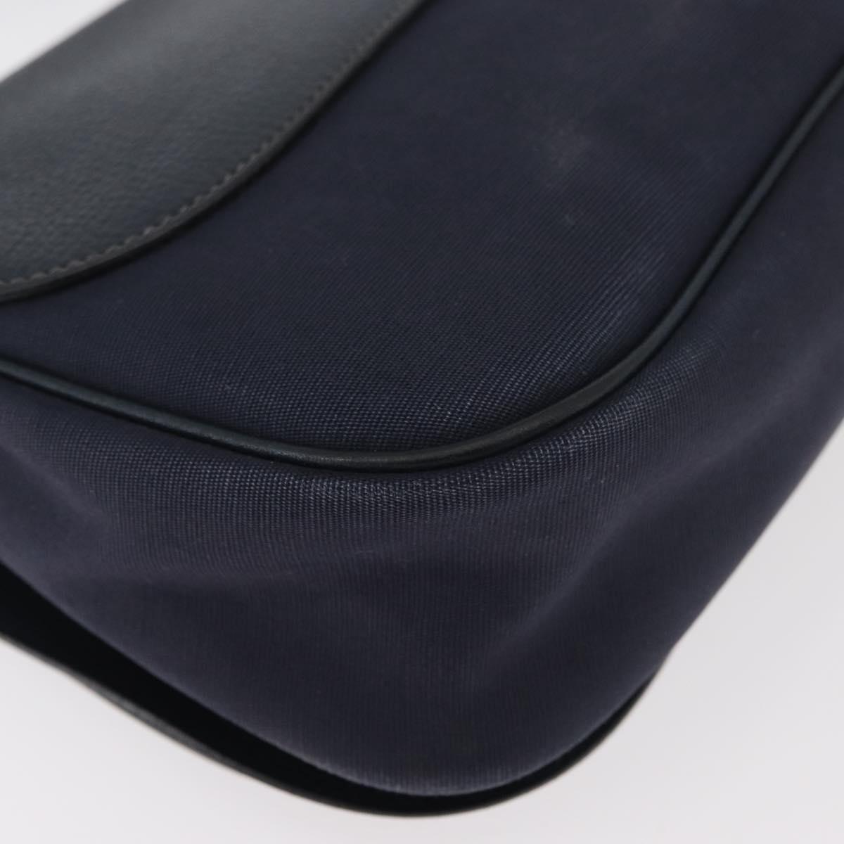 HERMES Sac Colorado MM Shoulder Bag Leather Navy Silver Auth bs34970V
