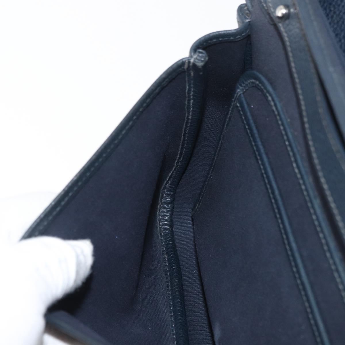 HERMES Sac Colorado MM Shoulder Bag Leather Navy Silver Auth bs34970V