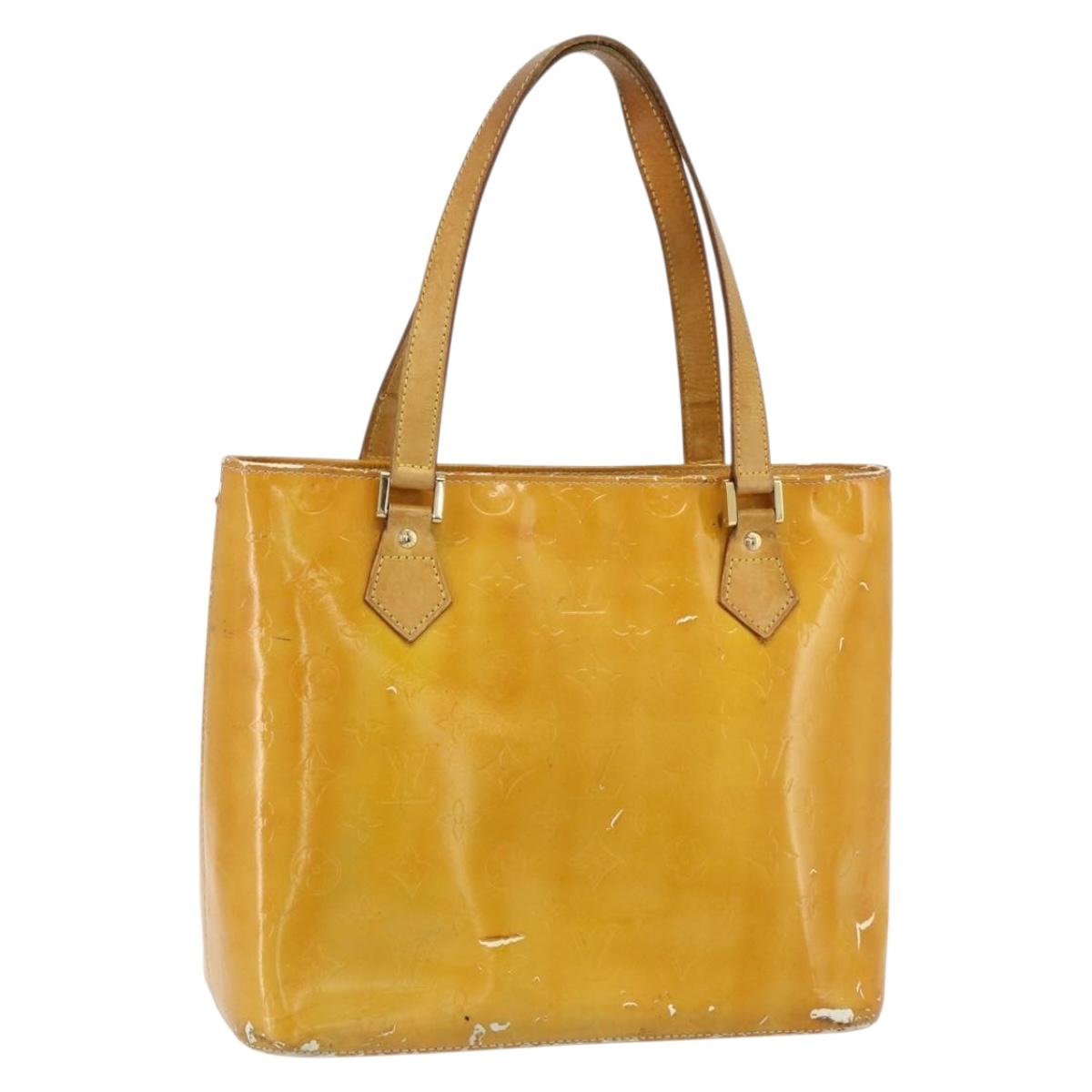 LOUIS VUITTON Monogram Vernis Houston Hand Bag Gris M91053 LV Auth bs34983