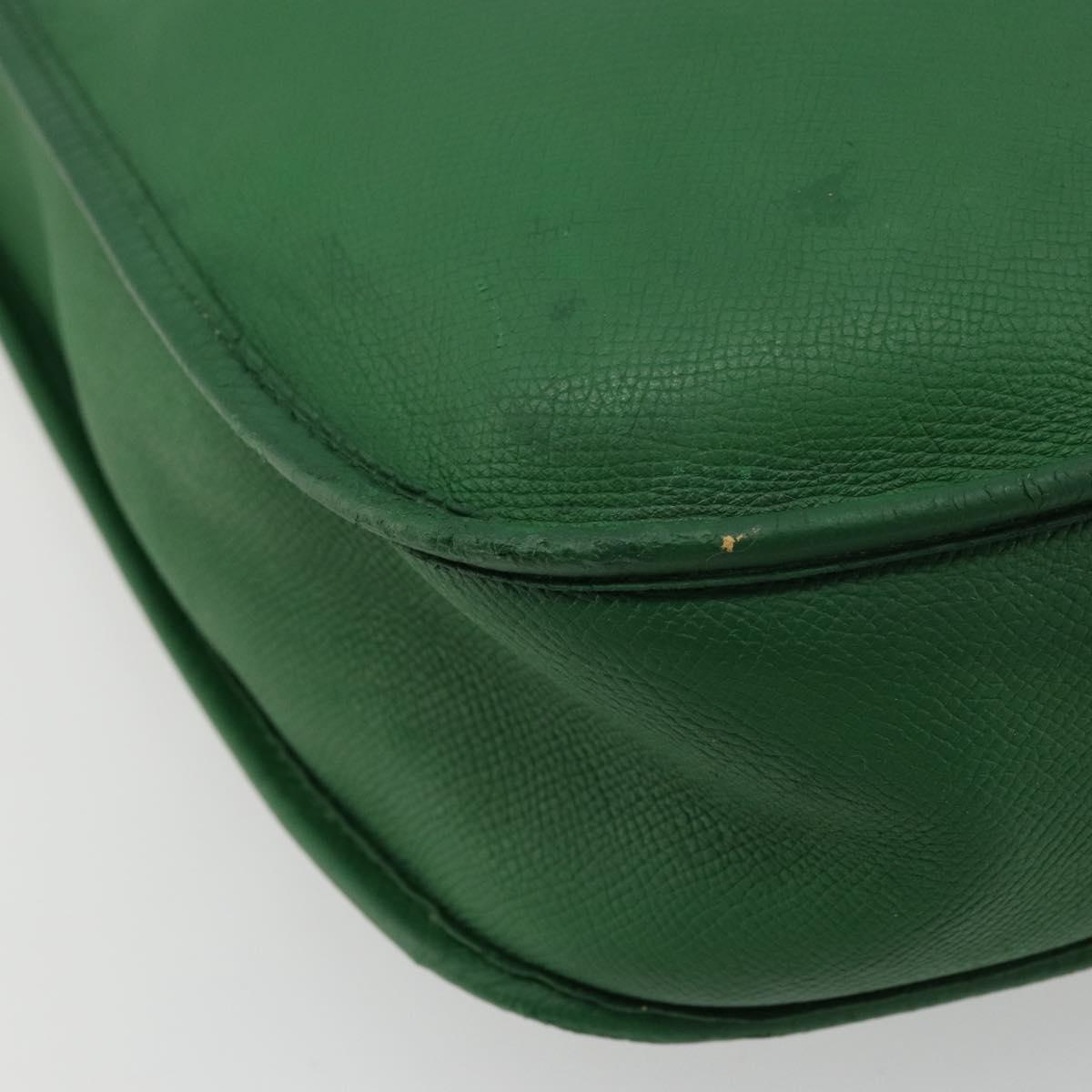 HERMES Evelyn GM Shoulder Bag Leather Green Gold Auth bs34987A