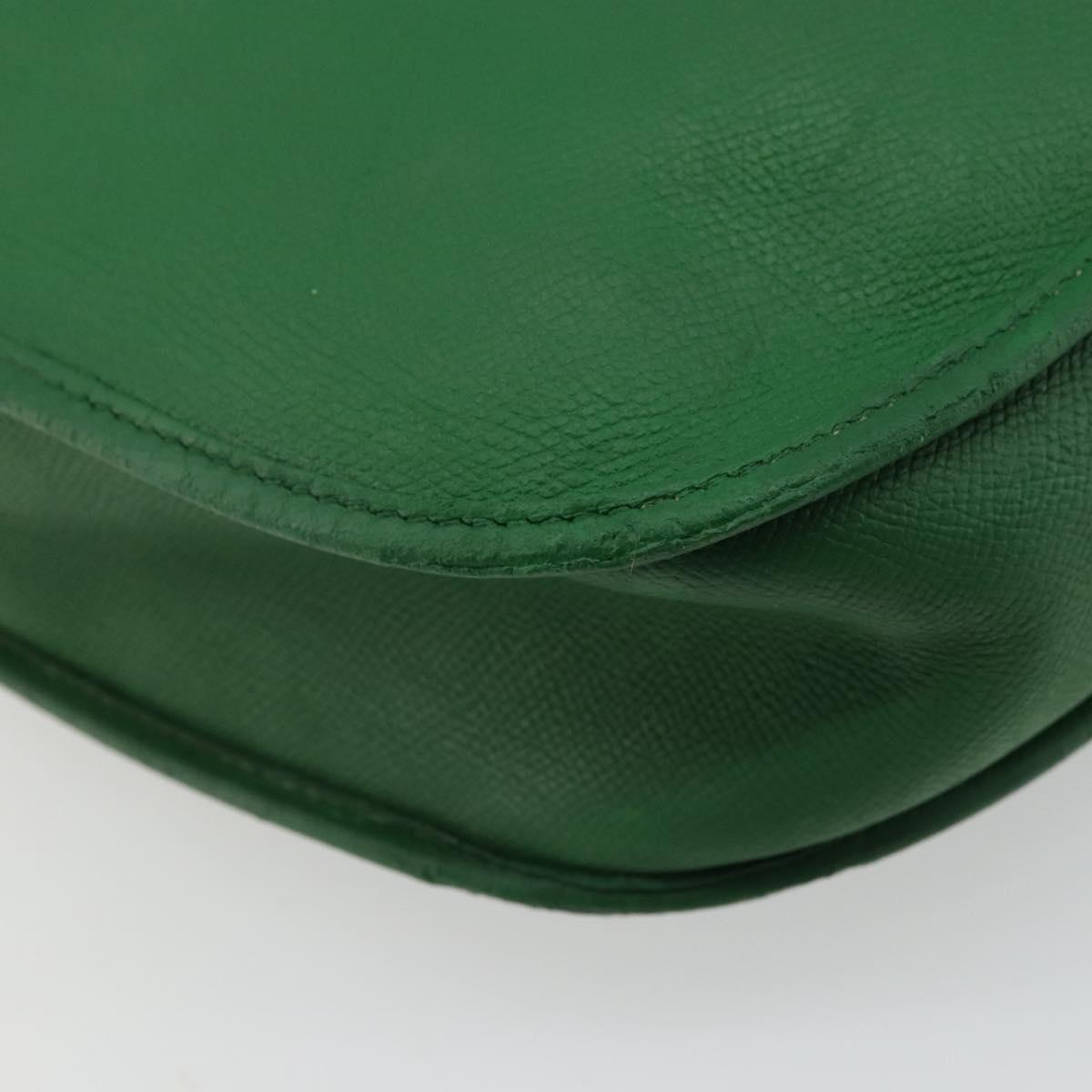 HERMES Evelyn GM Shoulder Bag Leather Green Gold Auth bs34987A