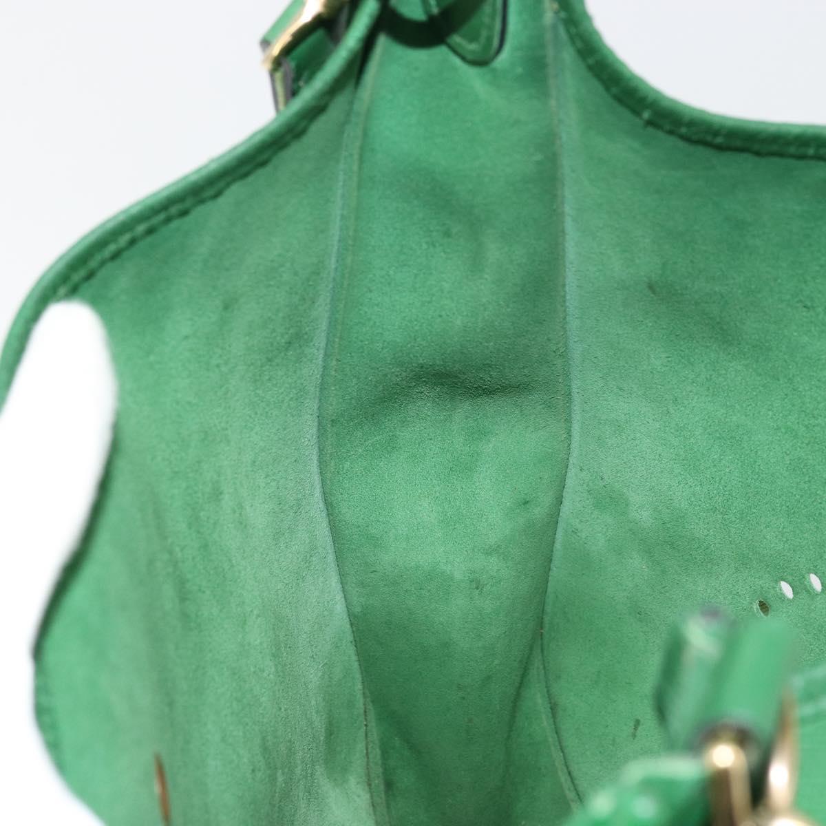 HERMES Evelyn GM Shoulder Bag Leather Green Gold Auth bs34987A