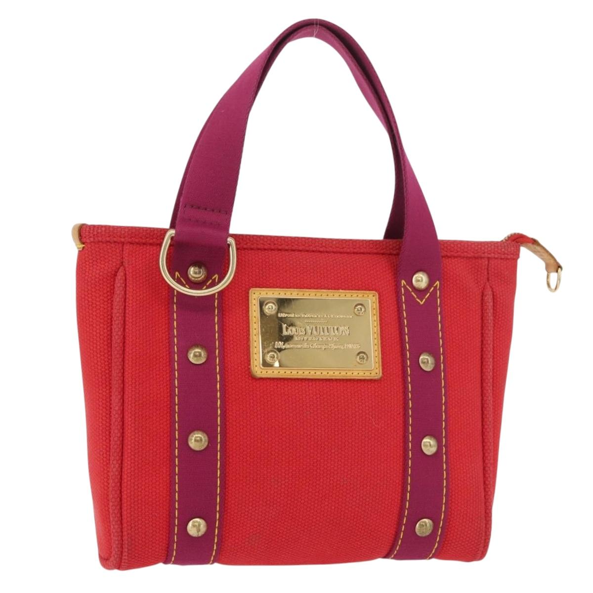 LOUIS VUITTON Antigua Cabas PM Tote Bag Canvas Rouge M40037 LV Auth bs34988
