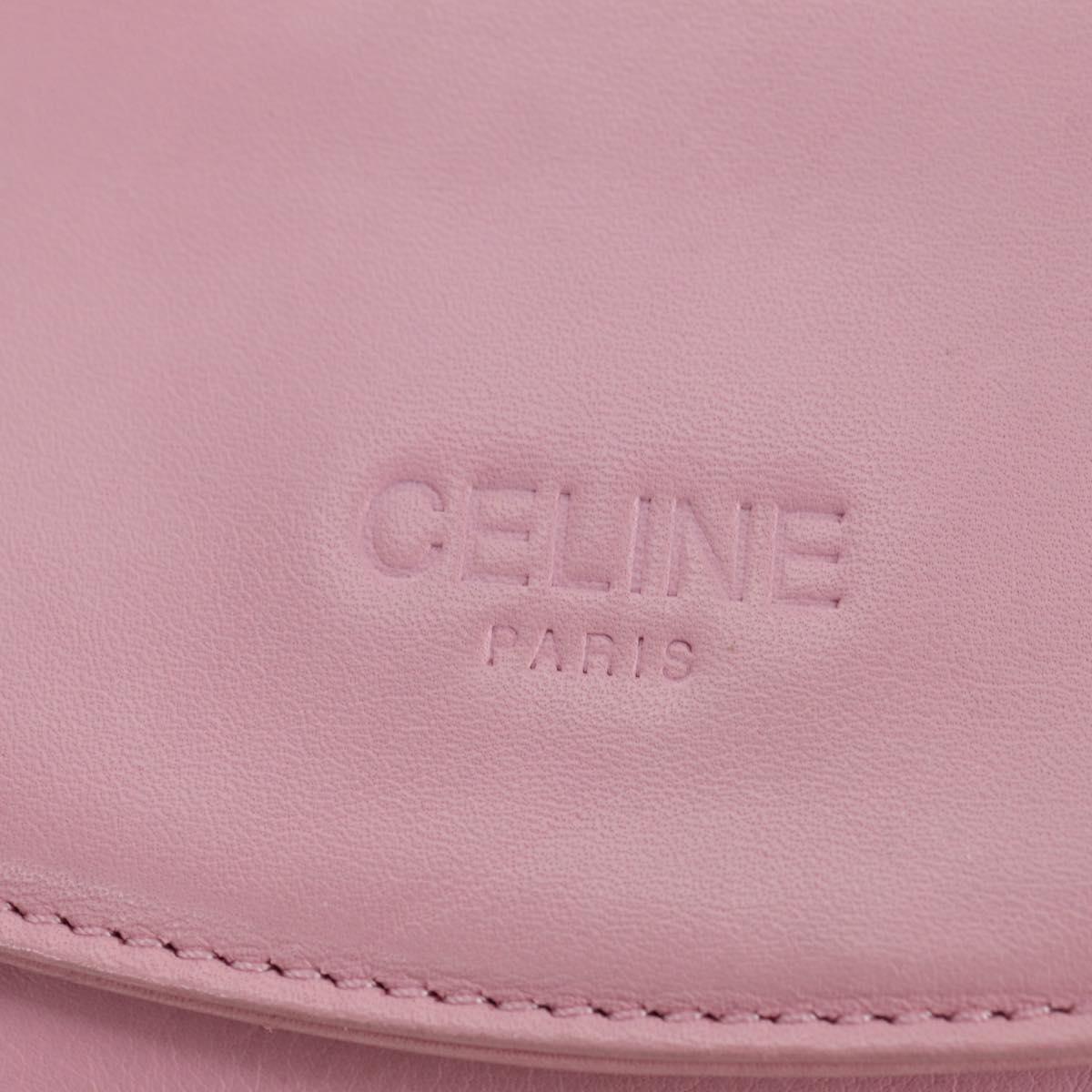 CELINE Backpack Leather Pink Gold Auth bs34989V