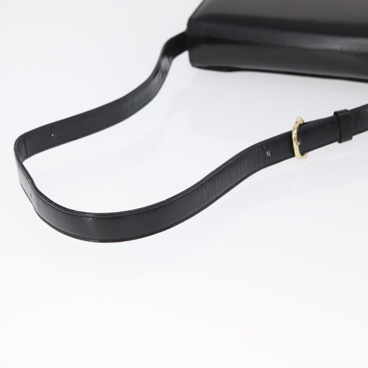 CELINE Shoulder Bag Leather Black Gold Auth bs34990A