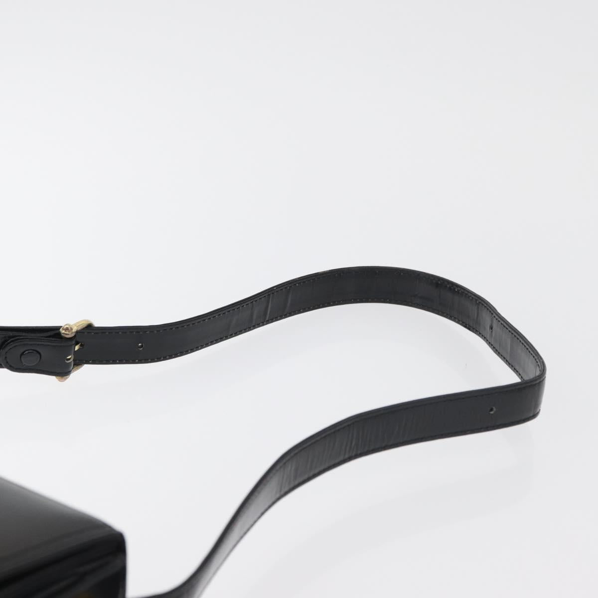 CELINE Shoulder Bag Leather Black Gold Auth bs34990A