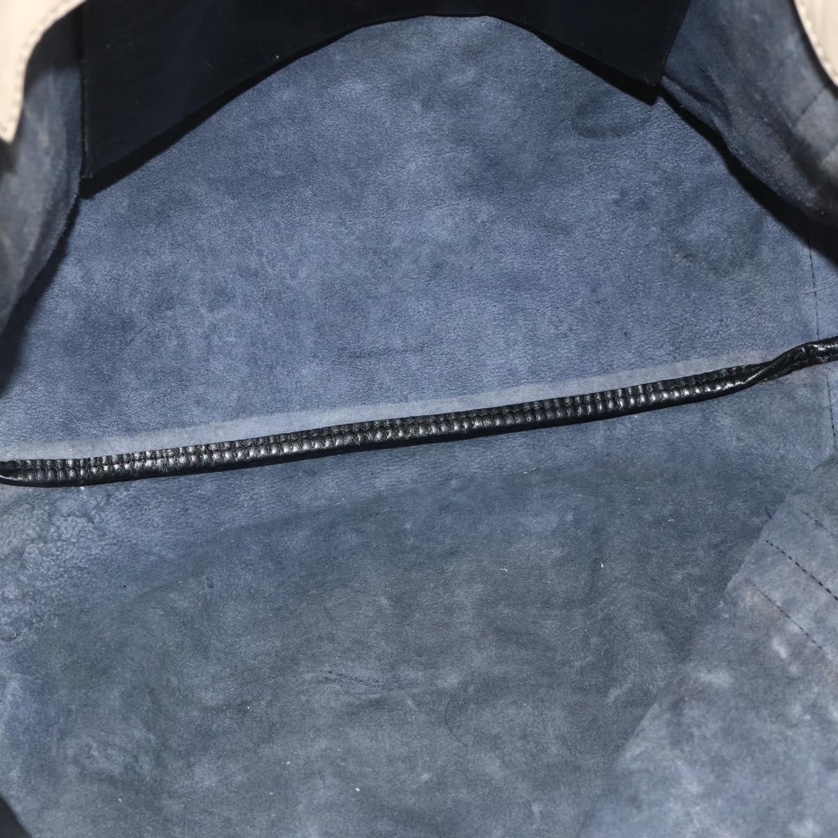 Chloe Tote Bag Leather Navy Gold Auth bs35003