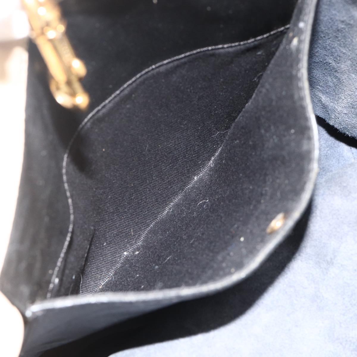 Chloe Tote Bag Leather Navy Gold Auth bs35003