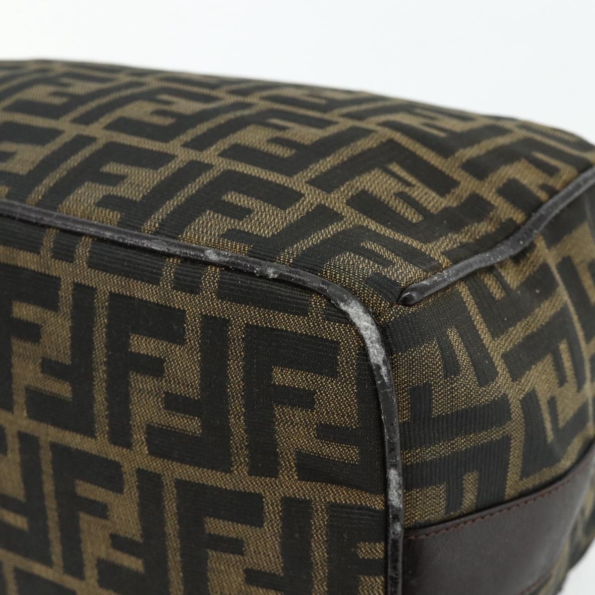 FENDI Zucca Canvas Hand Bag Brown Black Auth bs35005