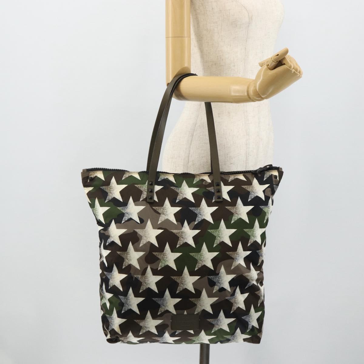 VALENTINO Tote Bag Nylon Khaki Auth bs35007A