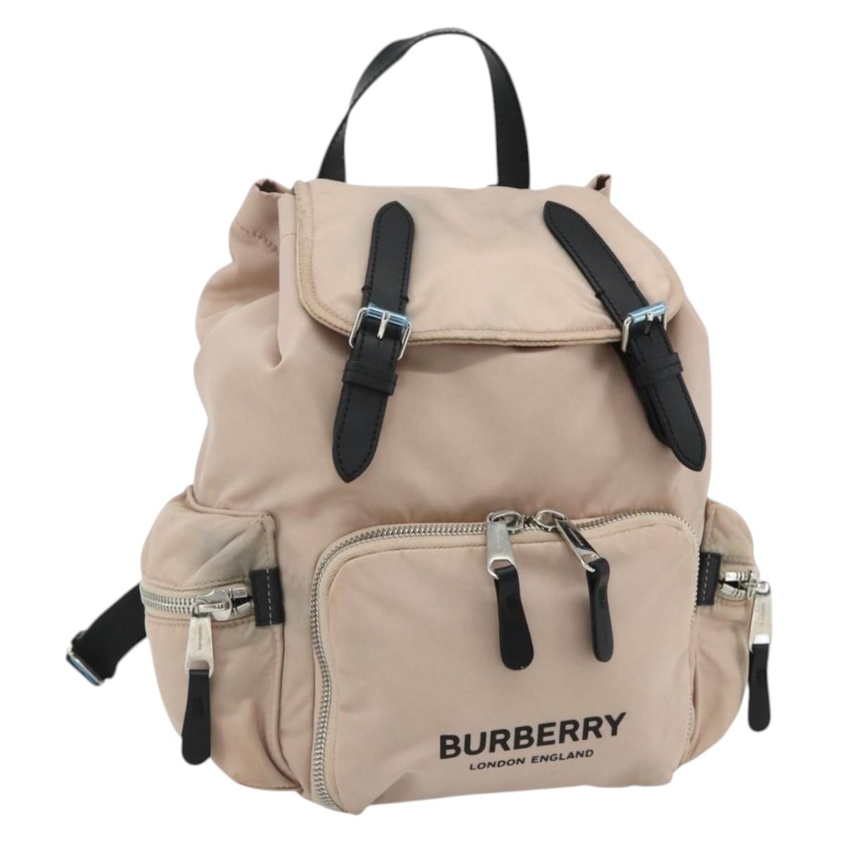 BURBERRY Backpack Nylon Pink Silver Auth bs35010