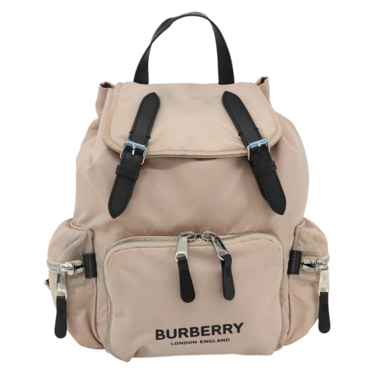 BURBERRY Backpack Nylon Pink Silver Auth bs35010