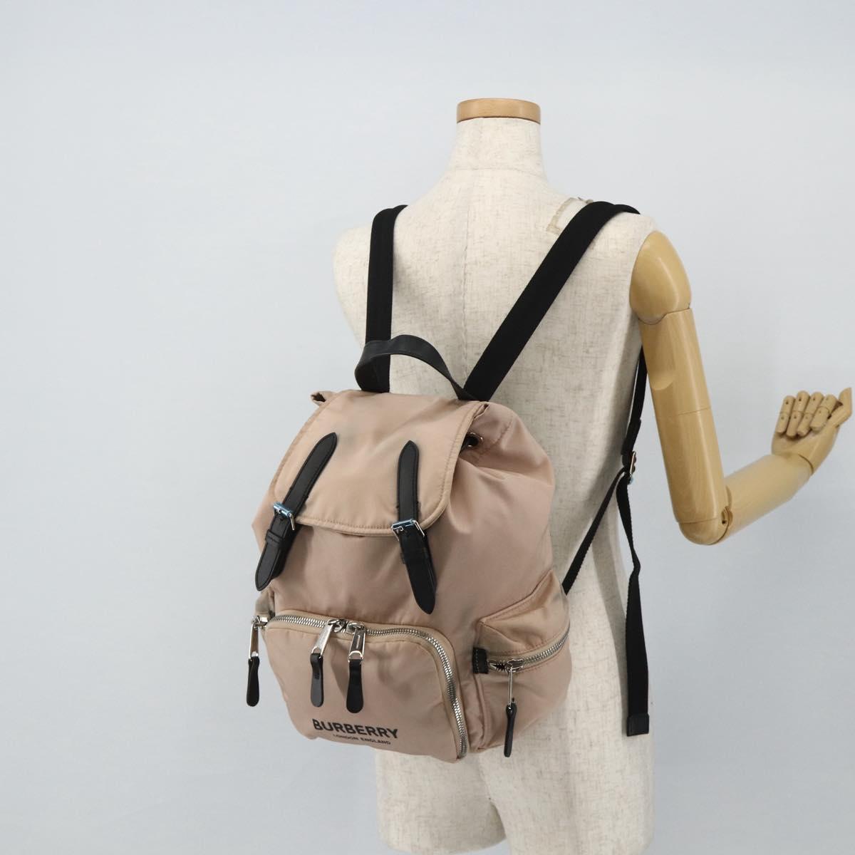 BURBERRY Backpack Nylon Pink Silver Auth bs35010
