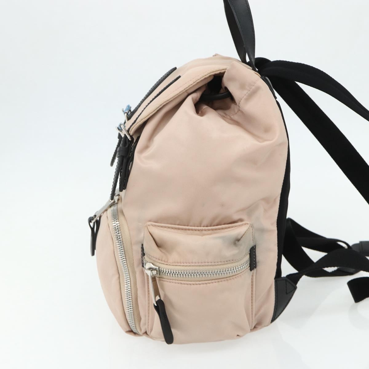 BURBERRY Backpack Nylon Pink Silver Auth bs35010