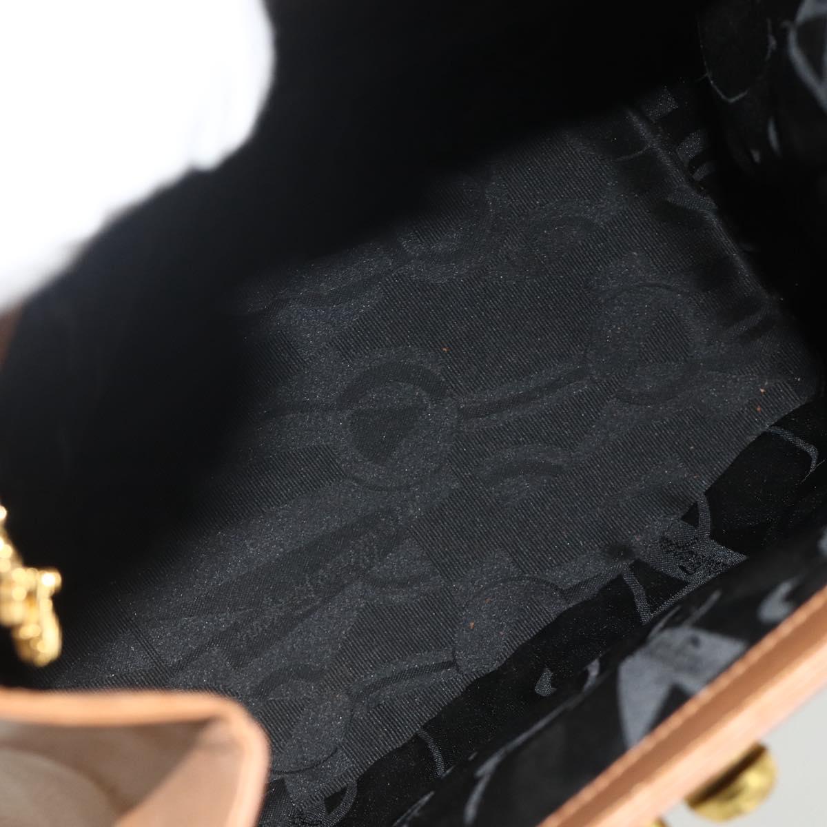 Salvatore Ferragamo Tote Bag Leather Brown Gold Auth bs35019