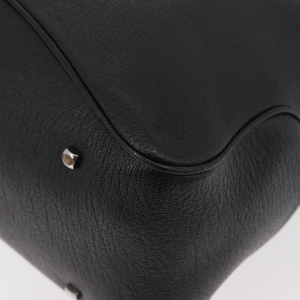 Salvatore Ferragamo Vala Tote Bag Leather Black Silver Auth bs35020