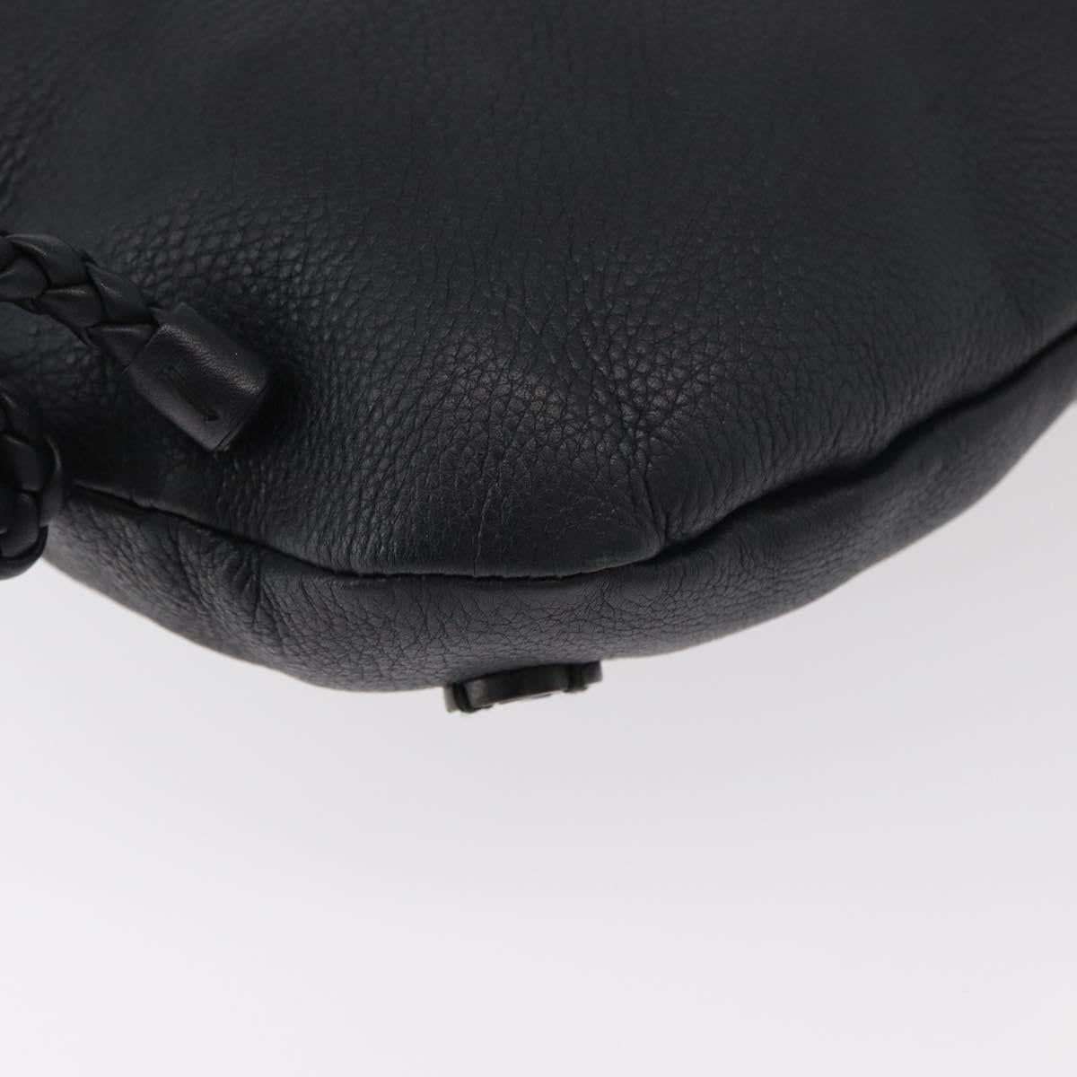 GUCCI Shoulder Bag Leather Black Silver 268244 Auth bs35022