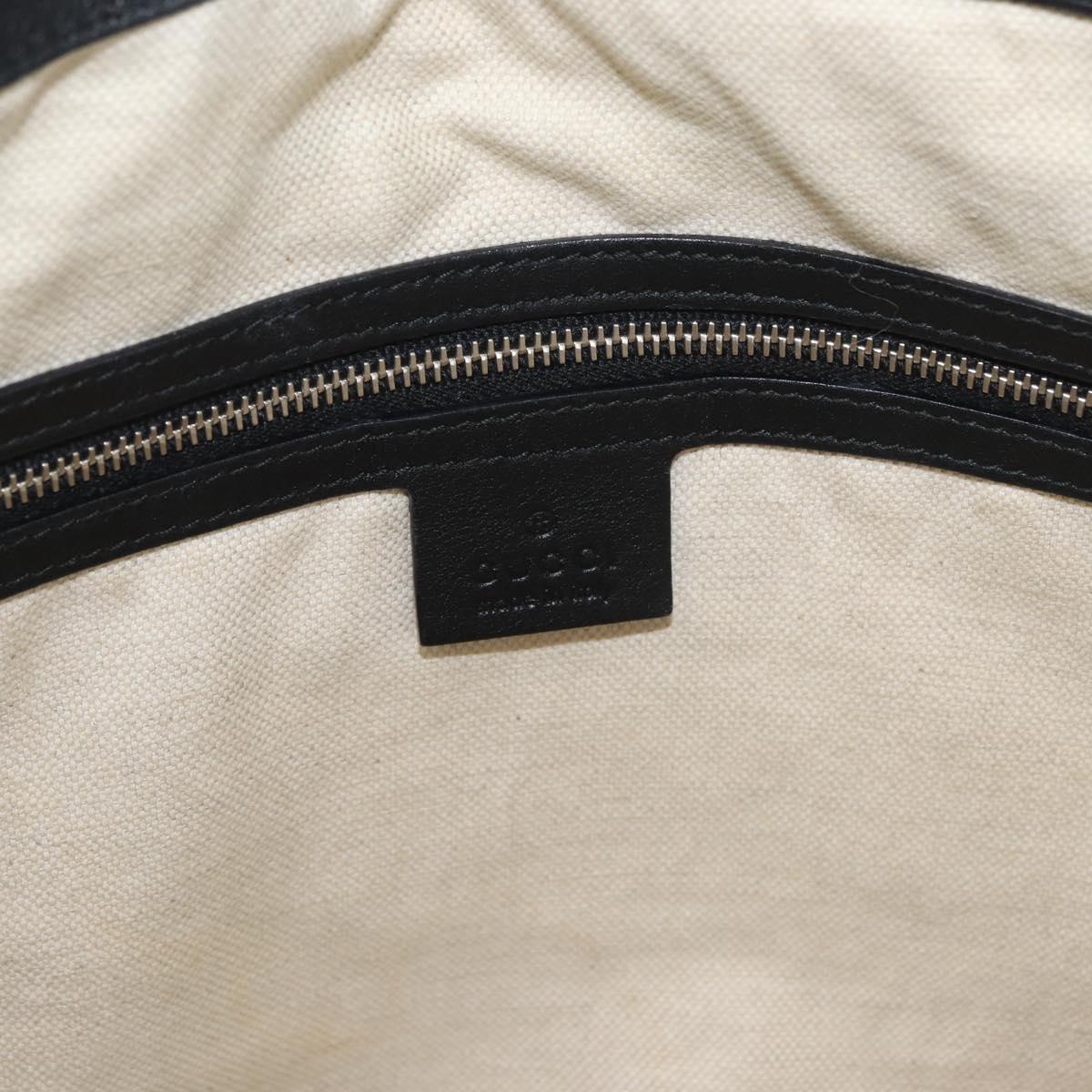 GUCCI Shoulder Bag Leather Black Silver 268244 Auth bs35022