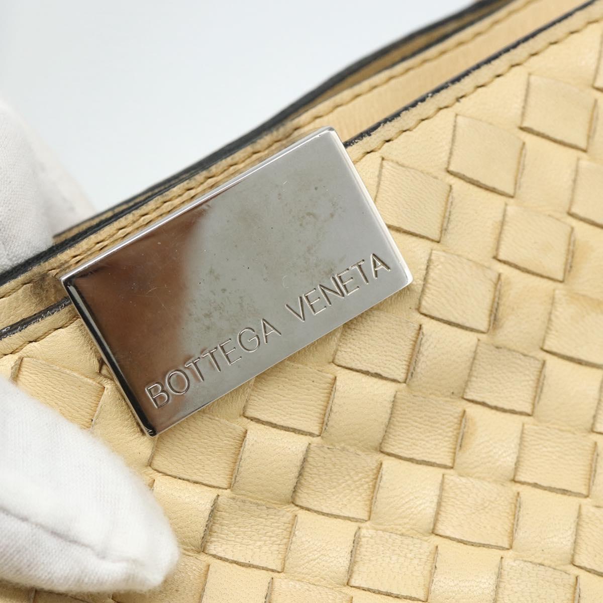 BOTTEGA VENETA INTRECCIATO Tote Bag Leather Beige Silver Auth bs35029A