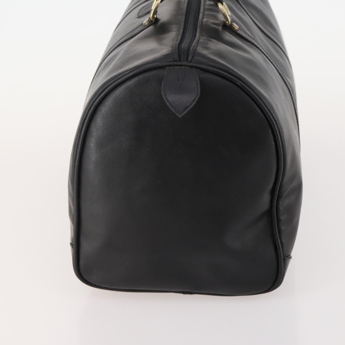VALENTINO Boston Bag Leather Black Gold Auth bs35030A