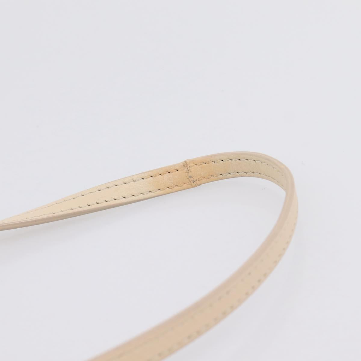 CHANEL Matelasse Chain Shoulder Bag Lamb Skin Ivory Gold CC Auth bs35037
