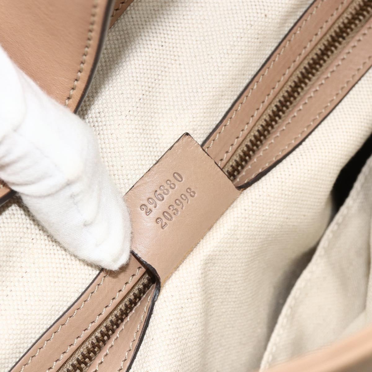GUCCI Shoulder Bag Leather Beige Gold 296880 Auth bs35043A