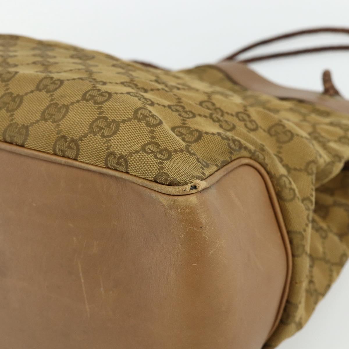GUCCI GG Canvas Tote Bag Beige Gold 109141 Auth bs35044