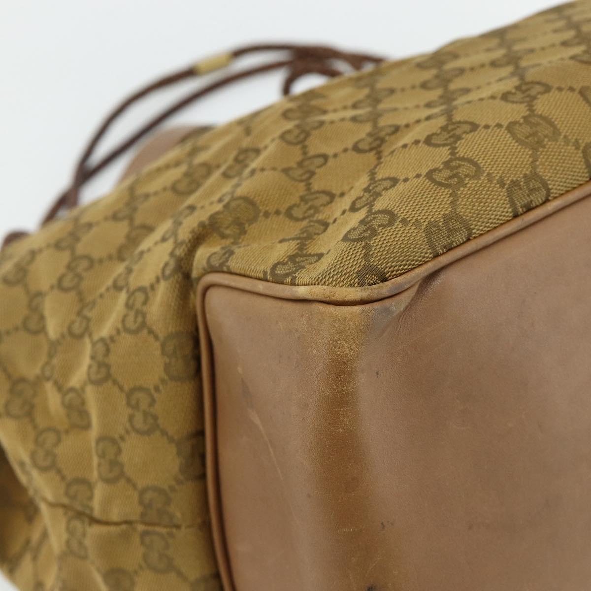 GUCCI GG Canvas Tote Bag Beige Gold 109141 Auth bs35044
