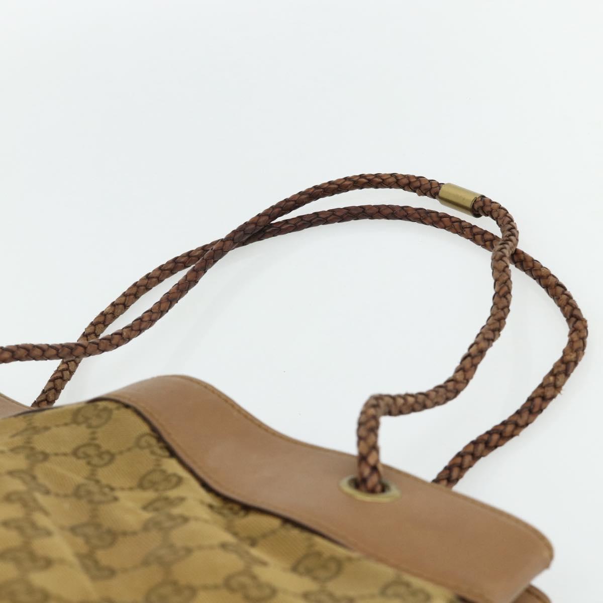 GUCCI GG Canvas Tote Bag Beige Gold 109141 Auth bs35044