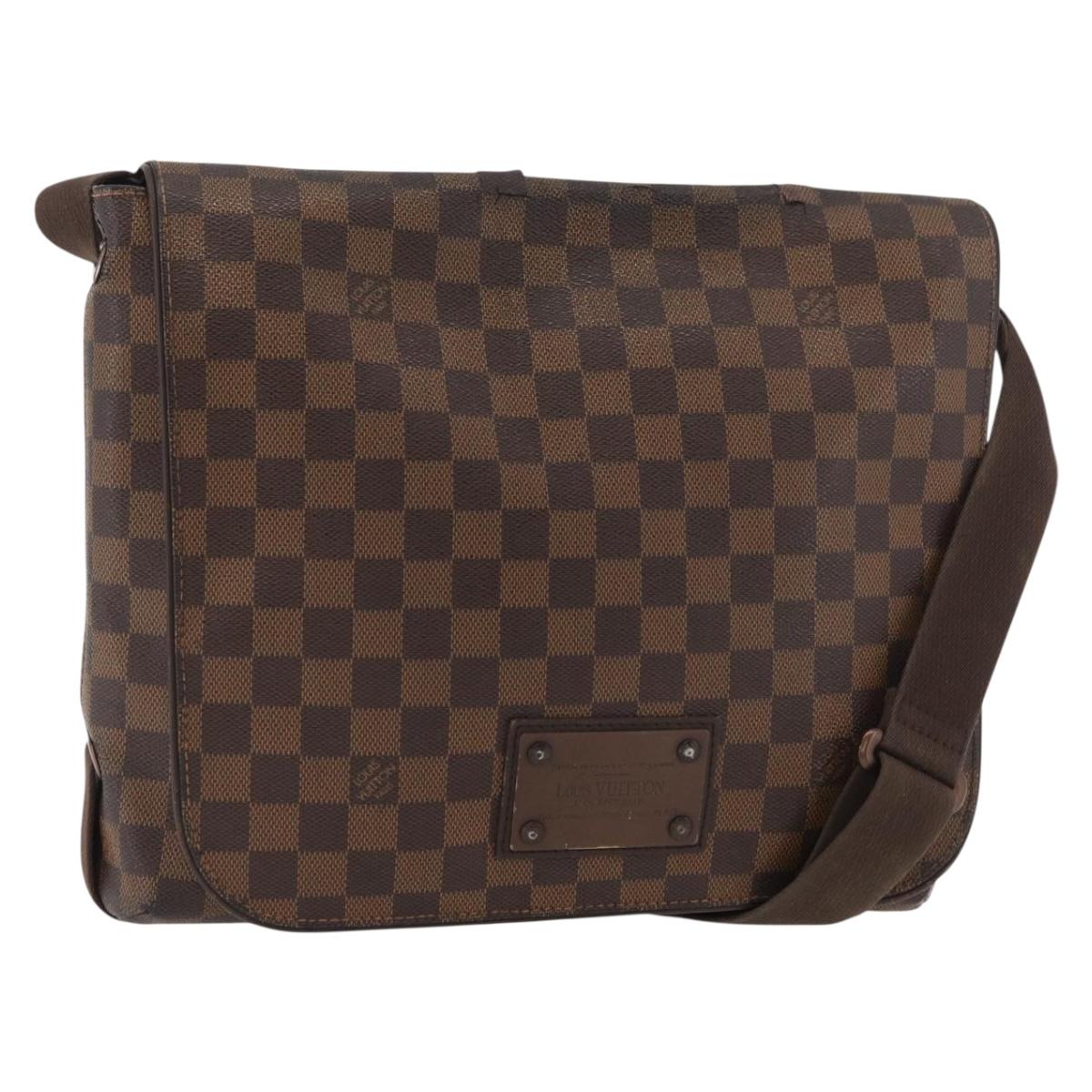 LOUIS VUITTON Damier Ebene Brooklyn MM Shoulder Bag N51211 LV Auth bs35045