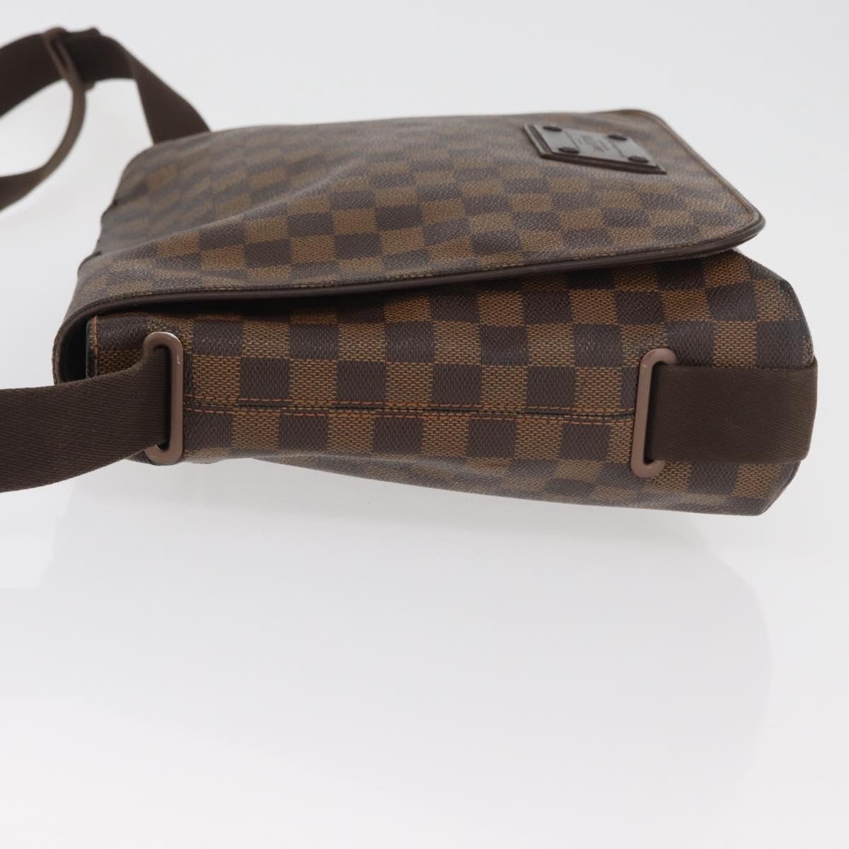 LOUIS VUITTON Damier Ebene Brooklyn MM Shoulder Bag N51211 LV Auth bs35045