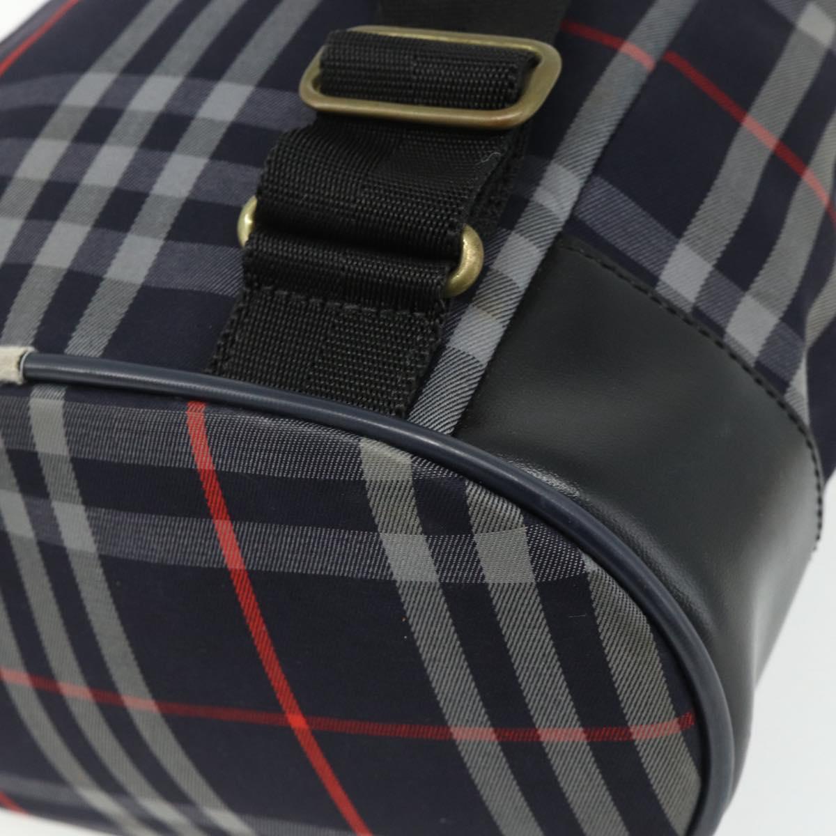 Burberrys Nova Check Backpack PVC Navy Gold Auth bs35046