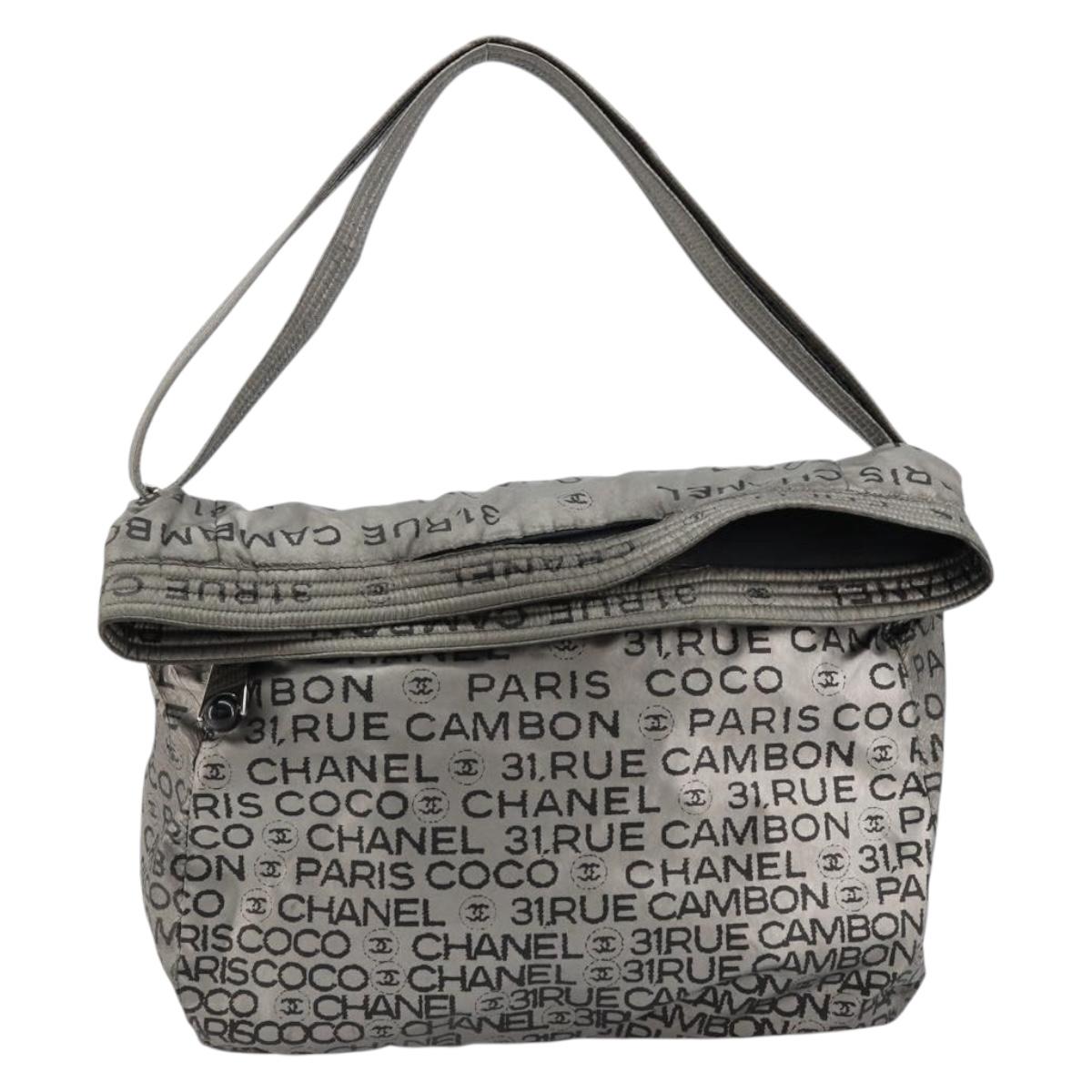 CHANEL Unlimited Shoulder Bag Coated Canvas 2way Silver CC Auth bs35065