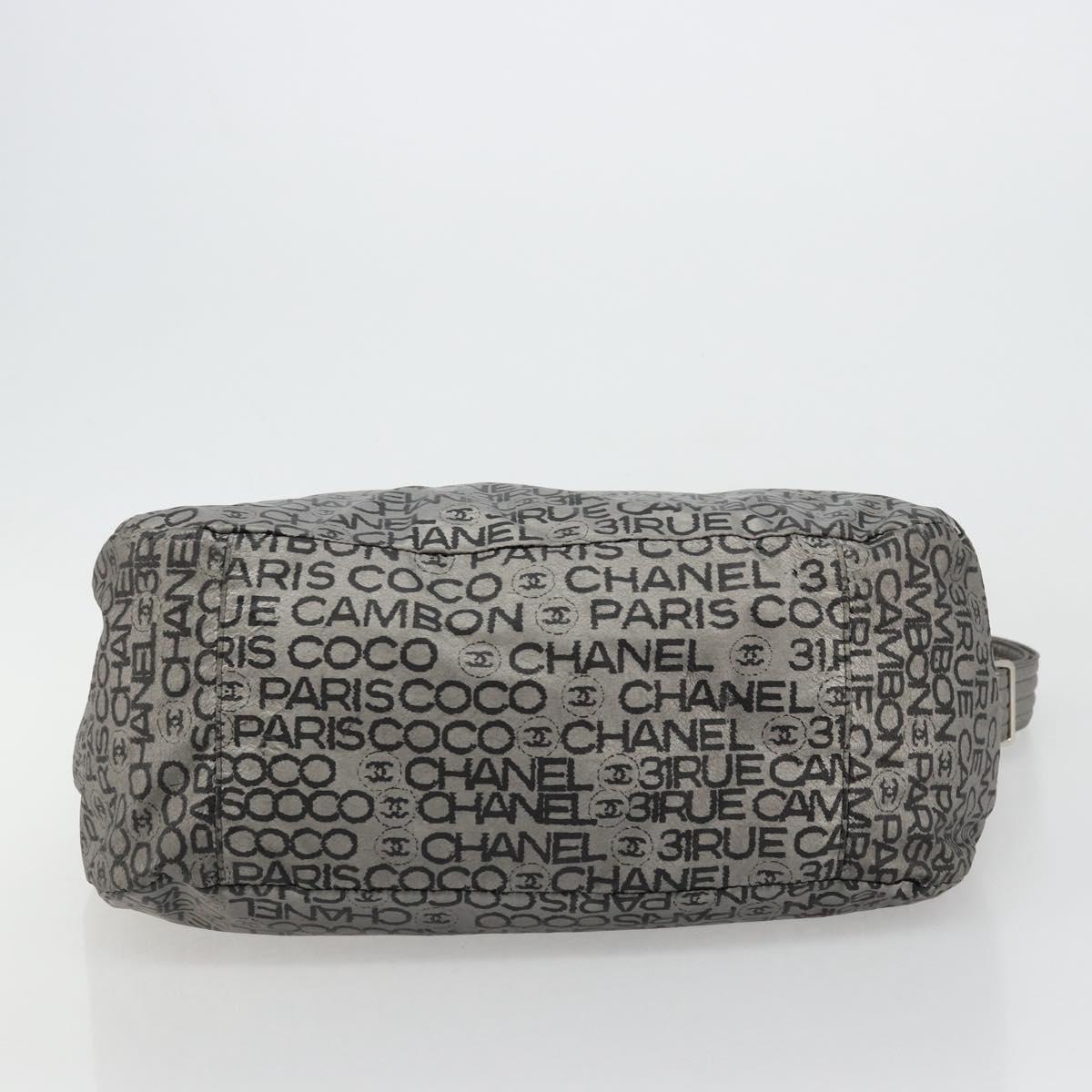 CHANEL Unlimited Shoulder Bag Coated Canvas 2way Silver CC Auth bs35065