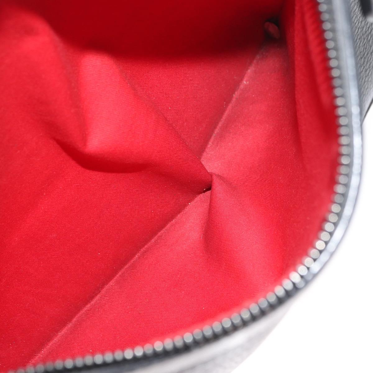 Christian Louboutin Studs Clutch Bag Leather Black Silver Auth bs35067