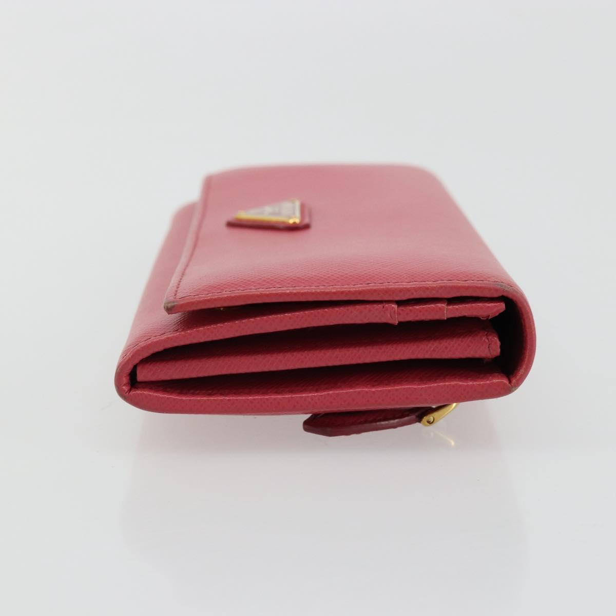 PRADA Long Wallet Safiano leather Pink Gold Auth bs35082A