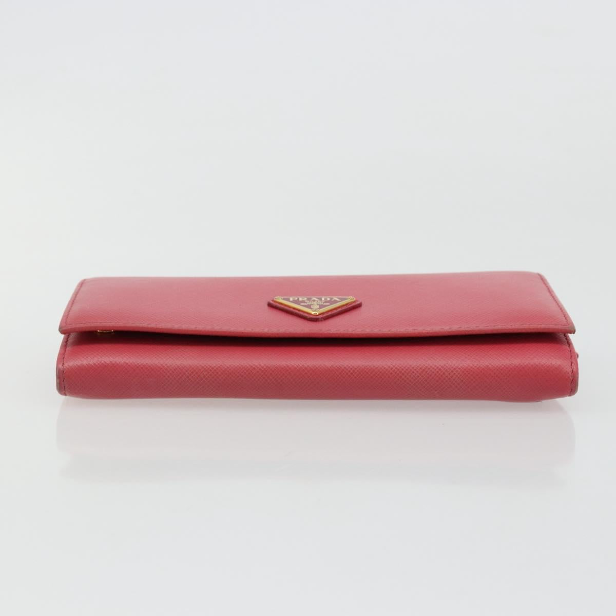 PRADA Long Wallet Safiano leather Pink Gold Auth bs35082A