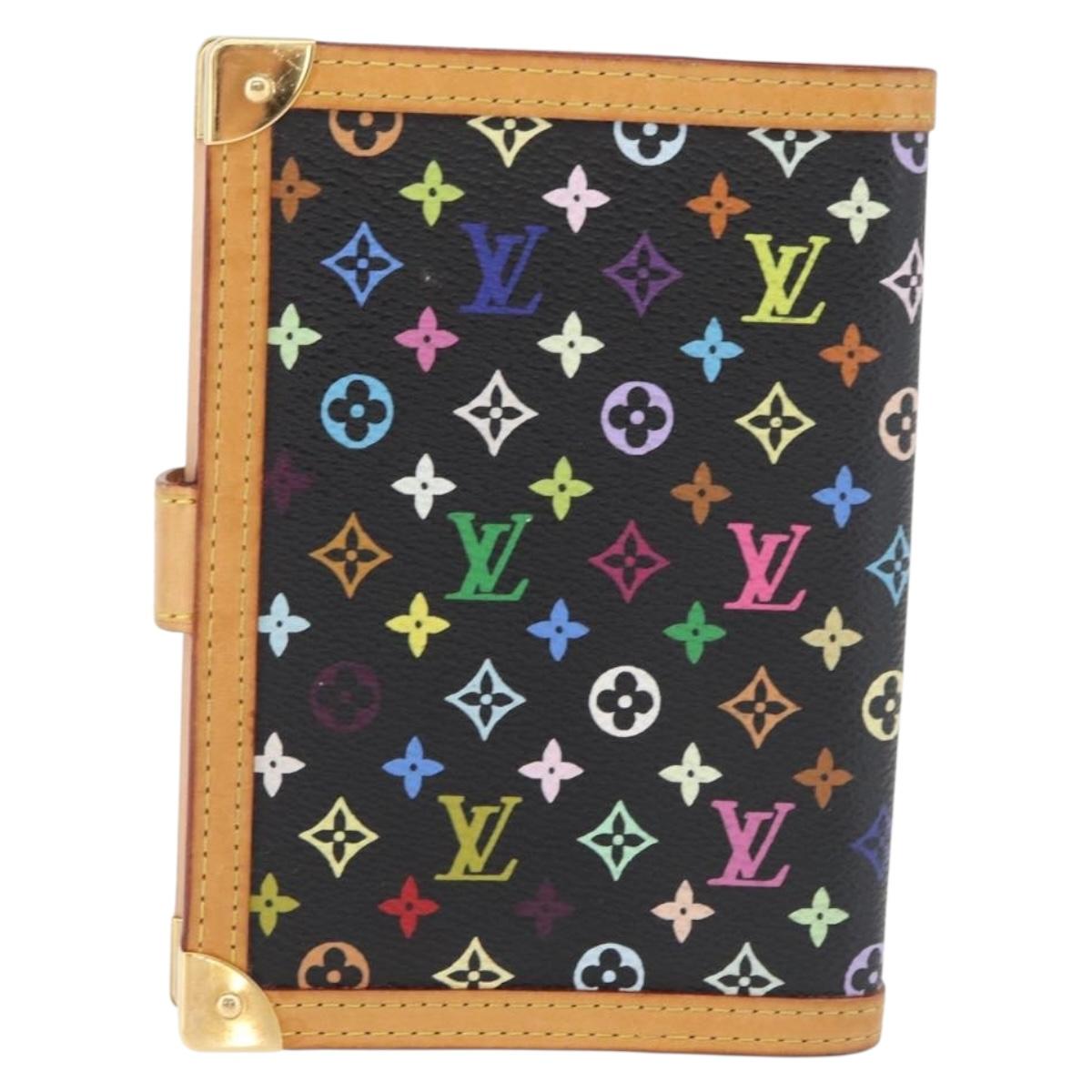 LOUIS VUITTON Monogram Multicolor Agenda PM Day Cover Black R20895 Auth bs35086A