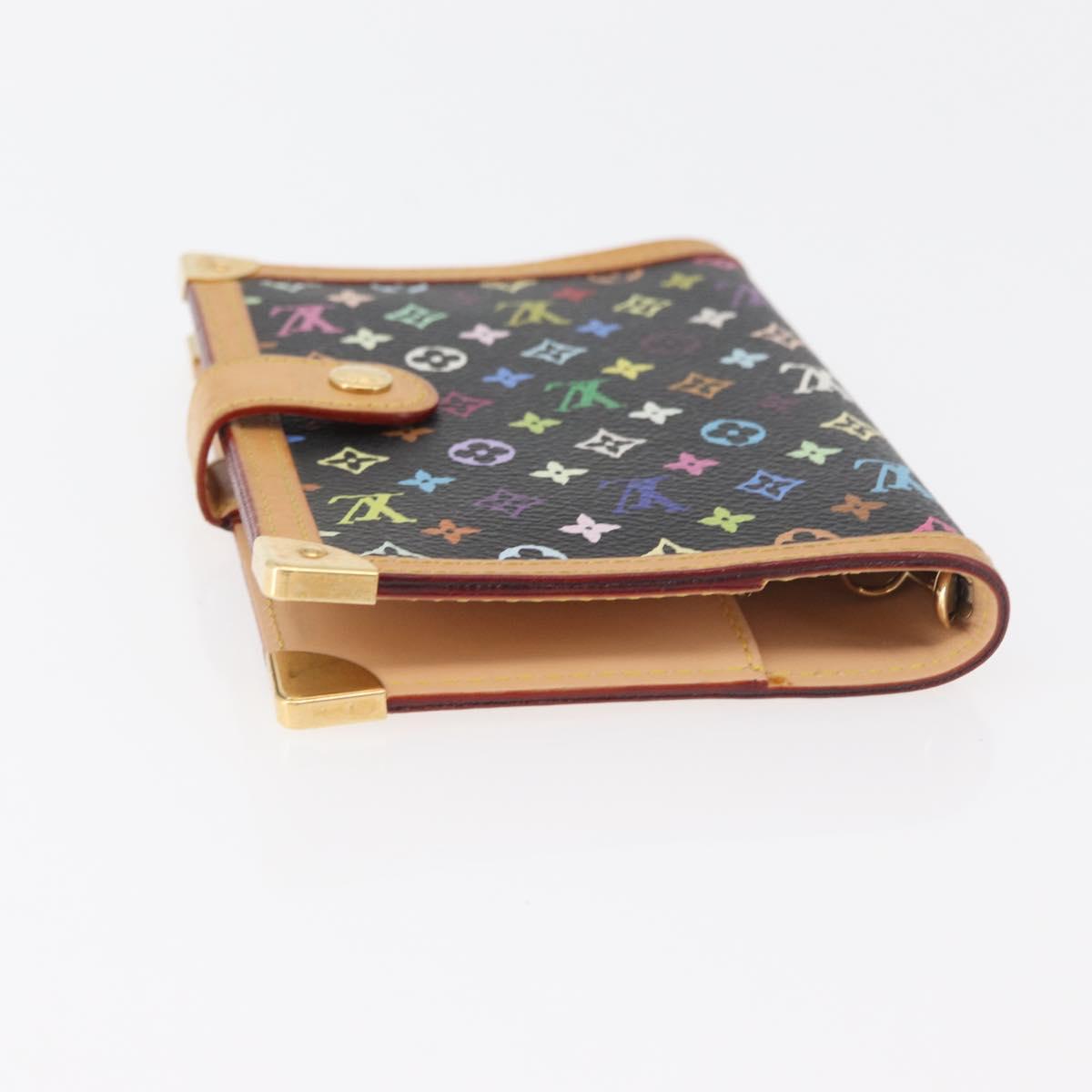 LOUIS VUITTON Monogram Multicolor Agenda PM Day Cover Black R20895 Auth bs35086A