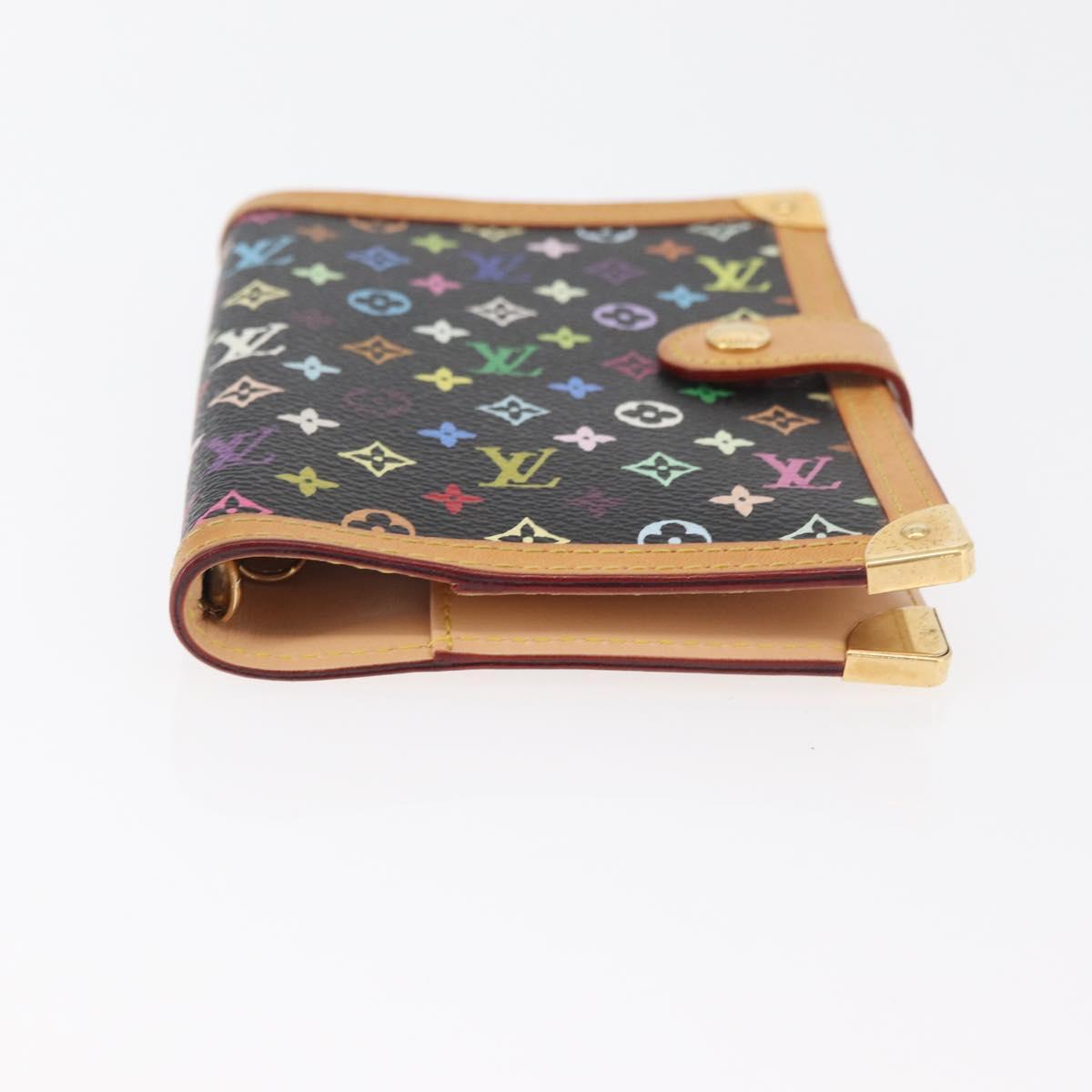 LOUIS VUITTON Monogram Multicolor Agenda PM Day Cover Black R20895 Auth bs35086A