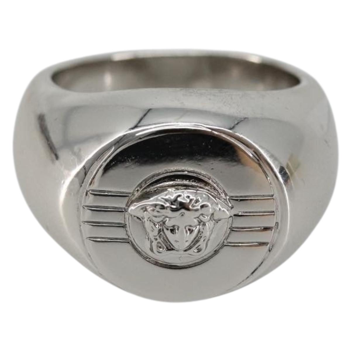 Gianni Versace Ring metal Silver Auth bs35090