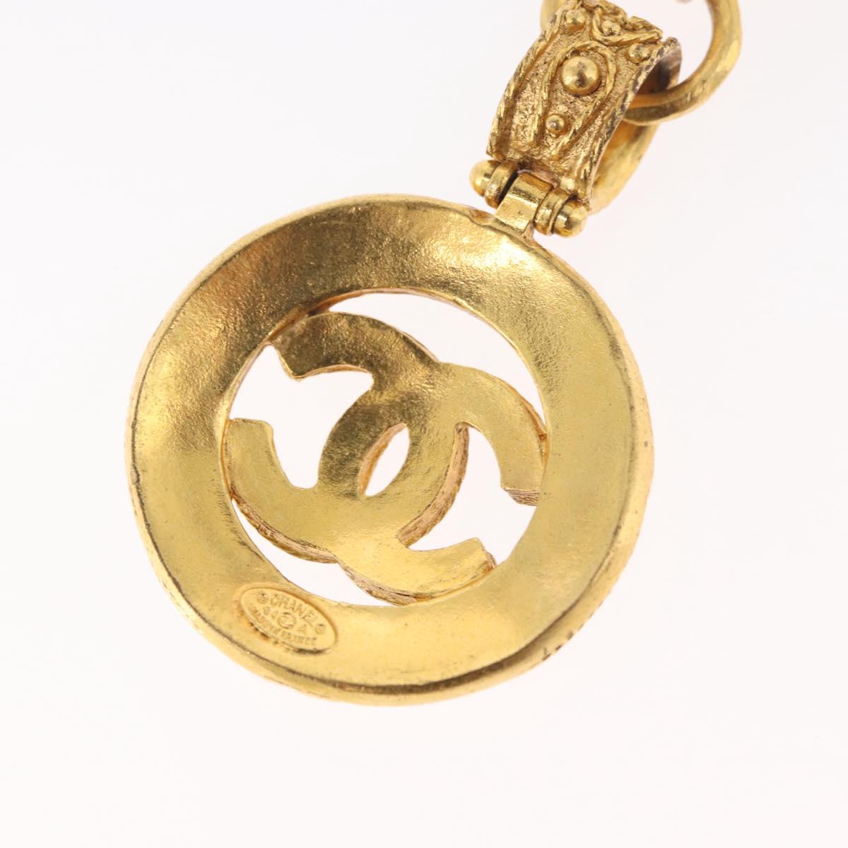 CHANEL Key Holder metal Gold CC Auth bs35092M