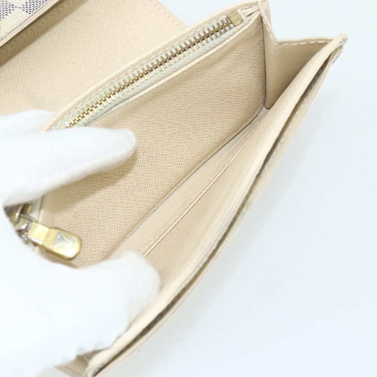 LOUIS VUITTON Damier Azur Portefeuille Alexandra Wallet Damier Azur Auth bs35094