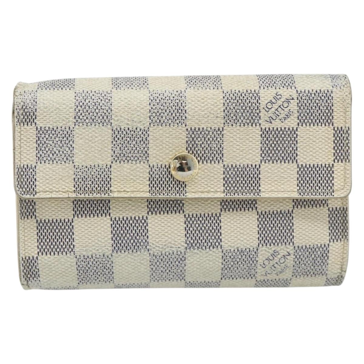 LOUIS VUITTON Damier Azur Portefeuille Alexandra Wallet Damier Azur Auth bs35094