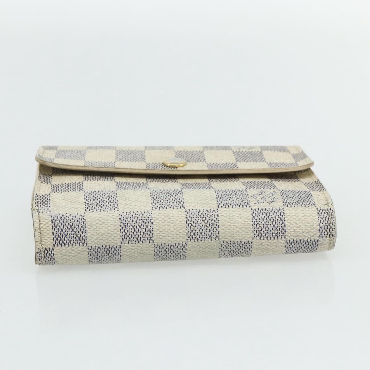 LOUIS VUITTON Damier Azur Portefeuille Alexandra Wallet Damier Azur Auth bs35094